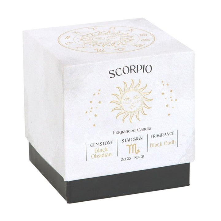 Scorpio Black Oudh Gemstone Zodiac Candle - Home Decor Emporium