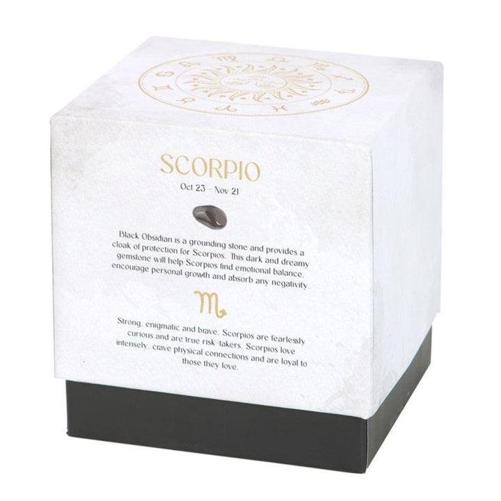 Scorpio Black Oudh Gemstone Zodiac Candle - Home Decor Emporium