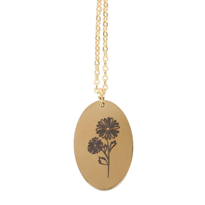 September Aster Birth Flower Necklace Card - Home Decor Emporium