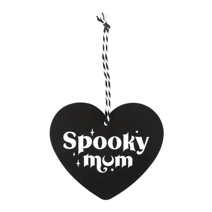 Spooky Mum Hanging Heart Sign - Home Decor Emporium