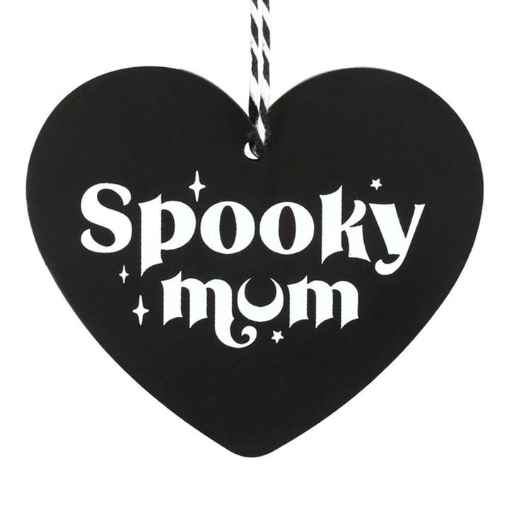 Spooky Mum Hanging Heart Sign - Home Decor Emporium