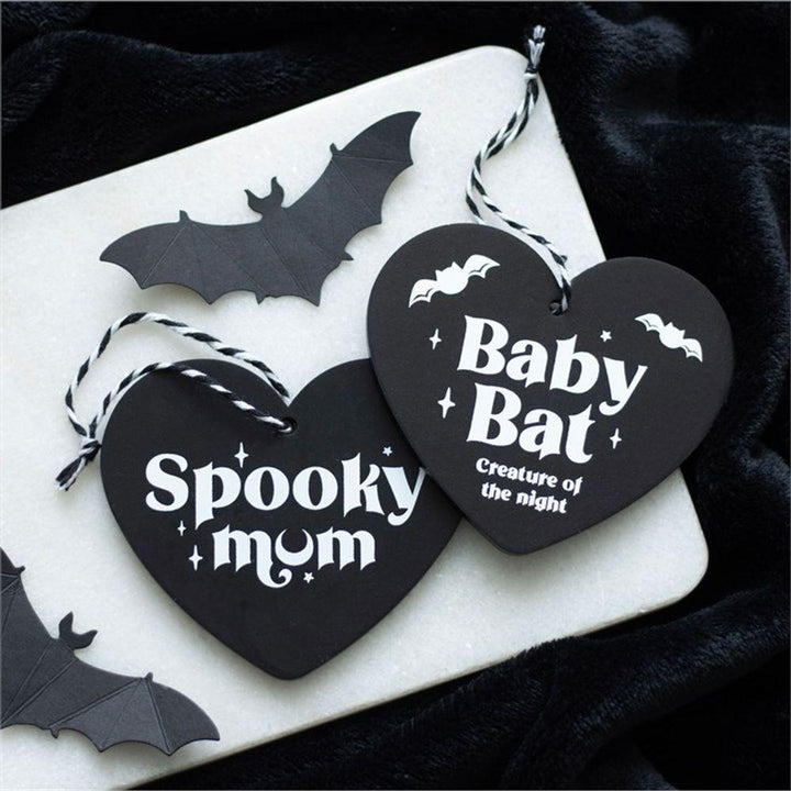 Spooky Mum Hanging Heart Sign - Home Decor Emporium