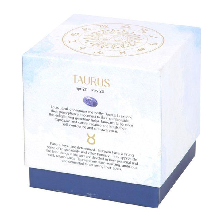 Taurus Amber & Vanilla Gemstone Zodiac Candle - Home Decor Emporium