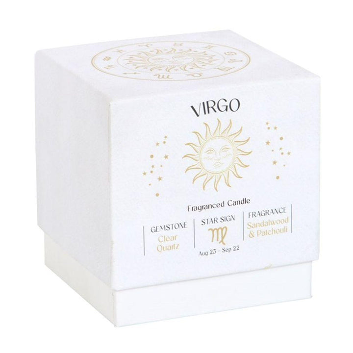 Virgo Sandalwood & Patchouli Gemstone Zodiac Candle - Home Decor Emporium