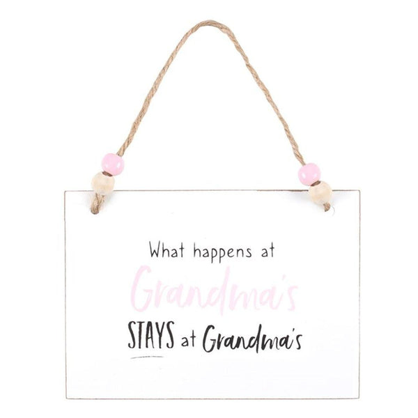 What Happens at Grandma's Hanging Sign - Home Decor Emporium