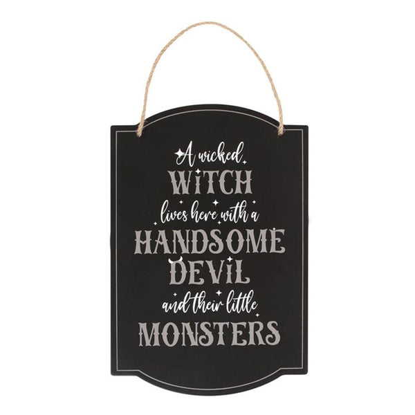 Wicked Witch Family Hanging Sign - Home Decor Emporium