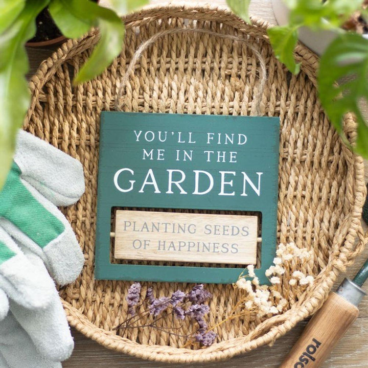 You'll Find Me in the Garden Reversible Hanging Sign - Home Decor Emporium