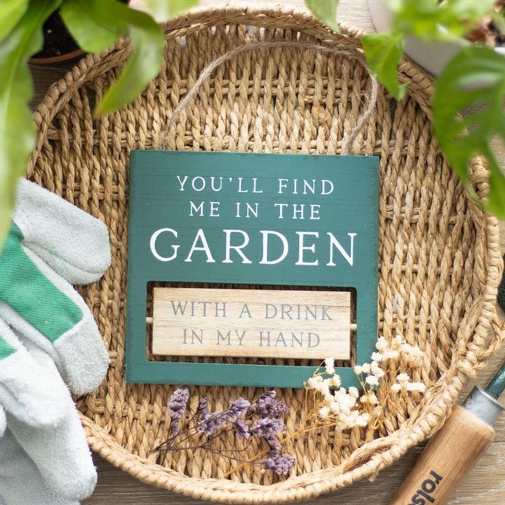 You'll Find Me in the Garden Reversible Hanging Sign - Home Decor Emporium